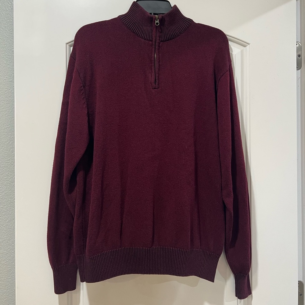 RedHead Men's Maroon Zip-Up Sweater